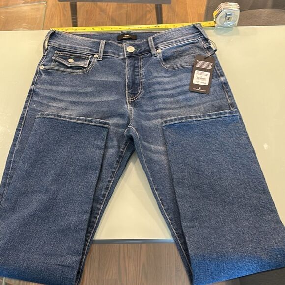 True Religion NWT jeans 32 GENO an flap slim dark blue wash faded very stretchy - Picture 13 of 16